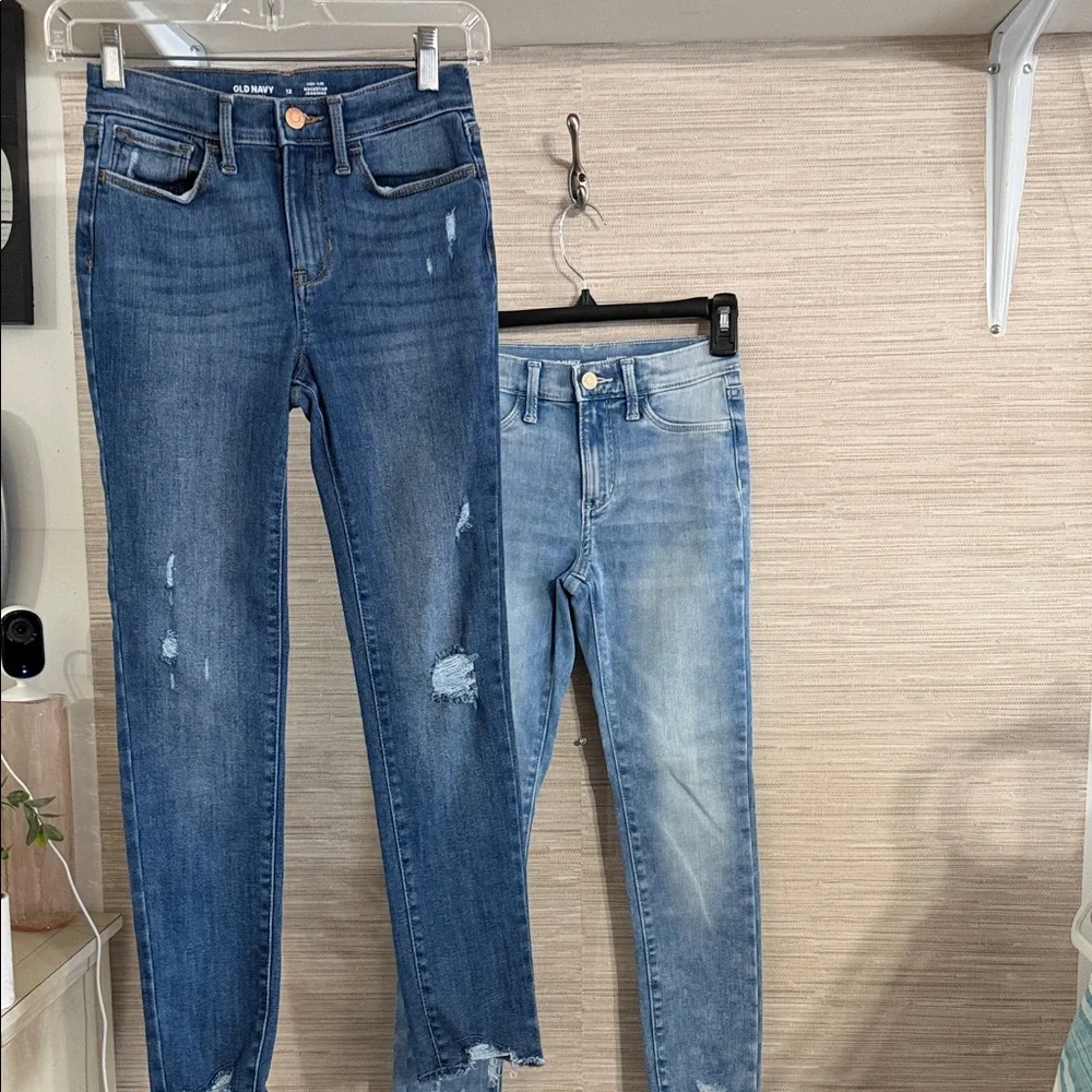 Old Navy Two-Pair Girls Blue Skinny Jeans Set Jeggings size 12